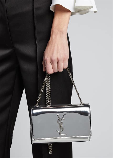 kate monogram ysl small metallic crackled leather crossbody bag|KATE SMALL IN METALLIC LEATHER .